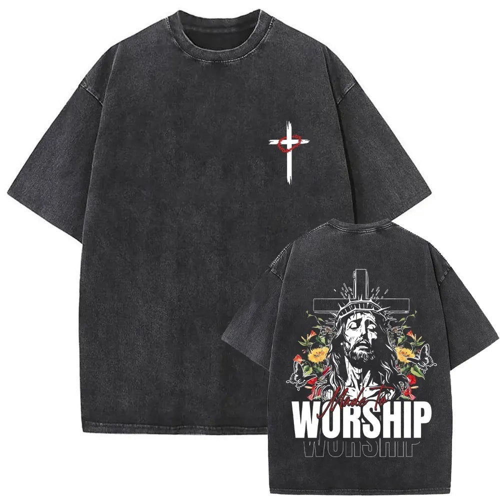 Jesus is King Vintage Washed Oversized T-shirt | Men's Edition
