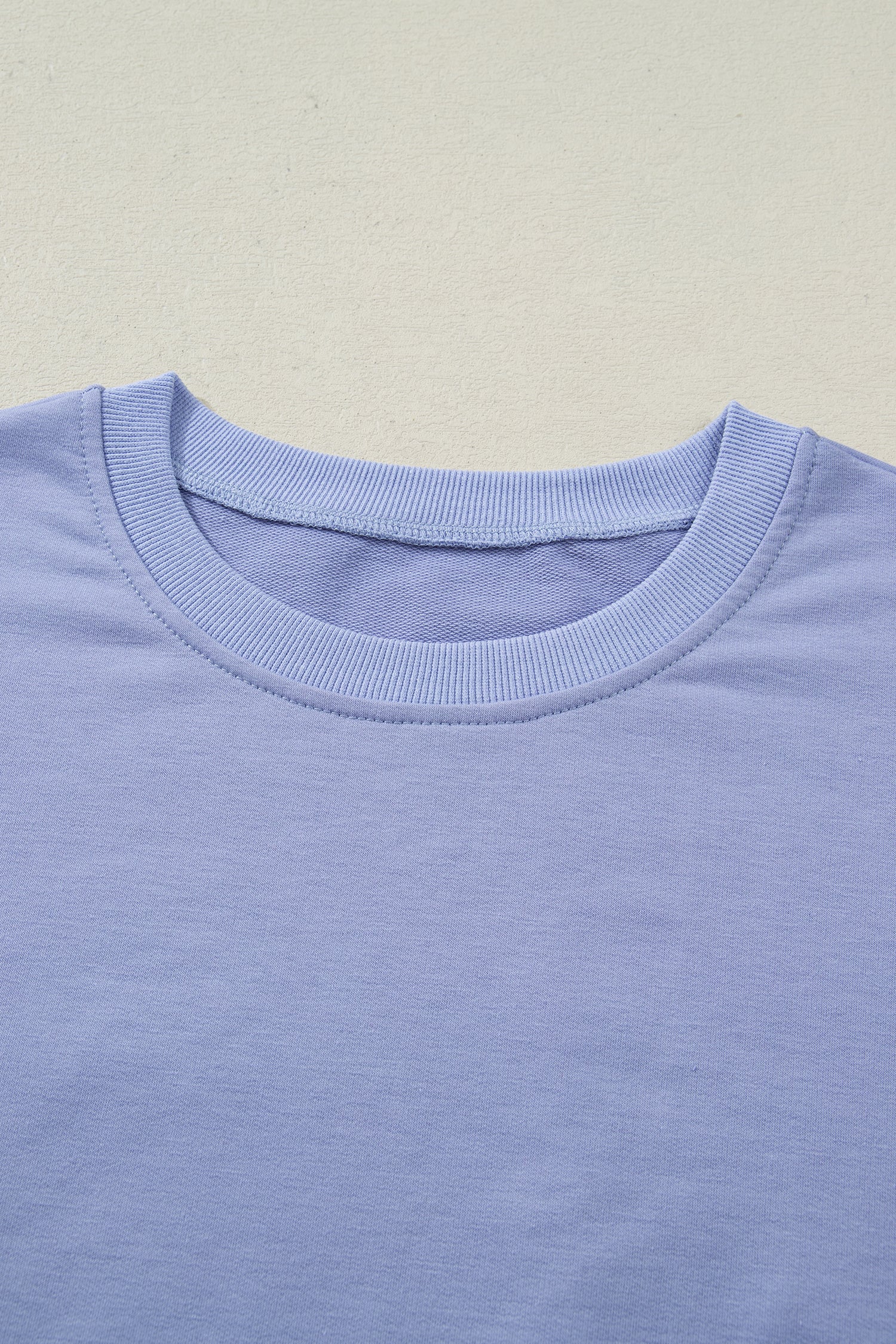 Beau Blue Flounce Long Sleeve Top Drawstring Pants Contrast Velvet Bow Knot 2pcs Lounge Set