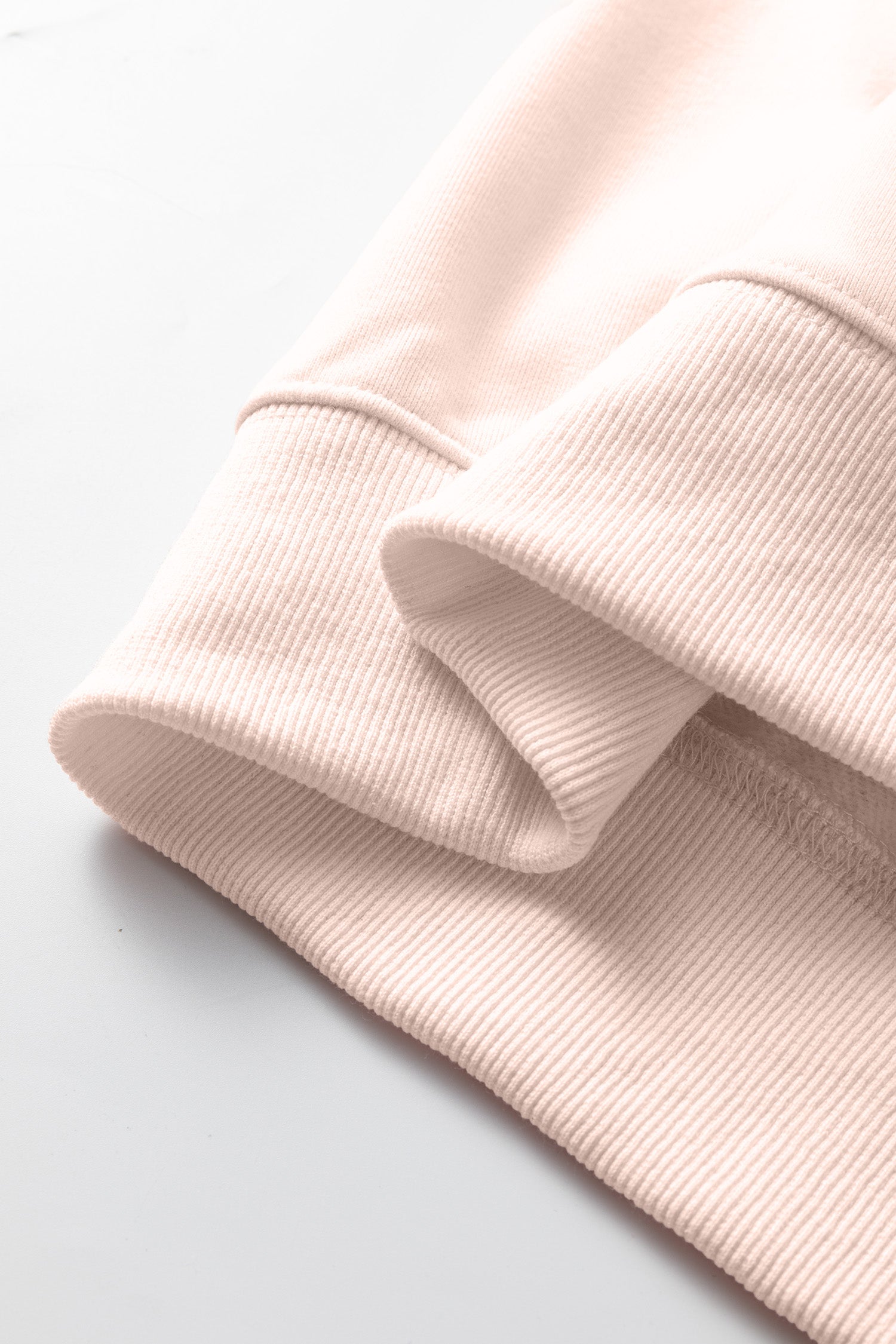 Light Pink Oversize Blessed Embroidered Mock Neck Sweatshirt