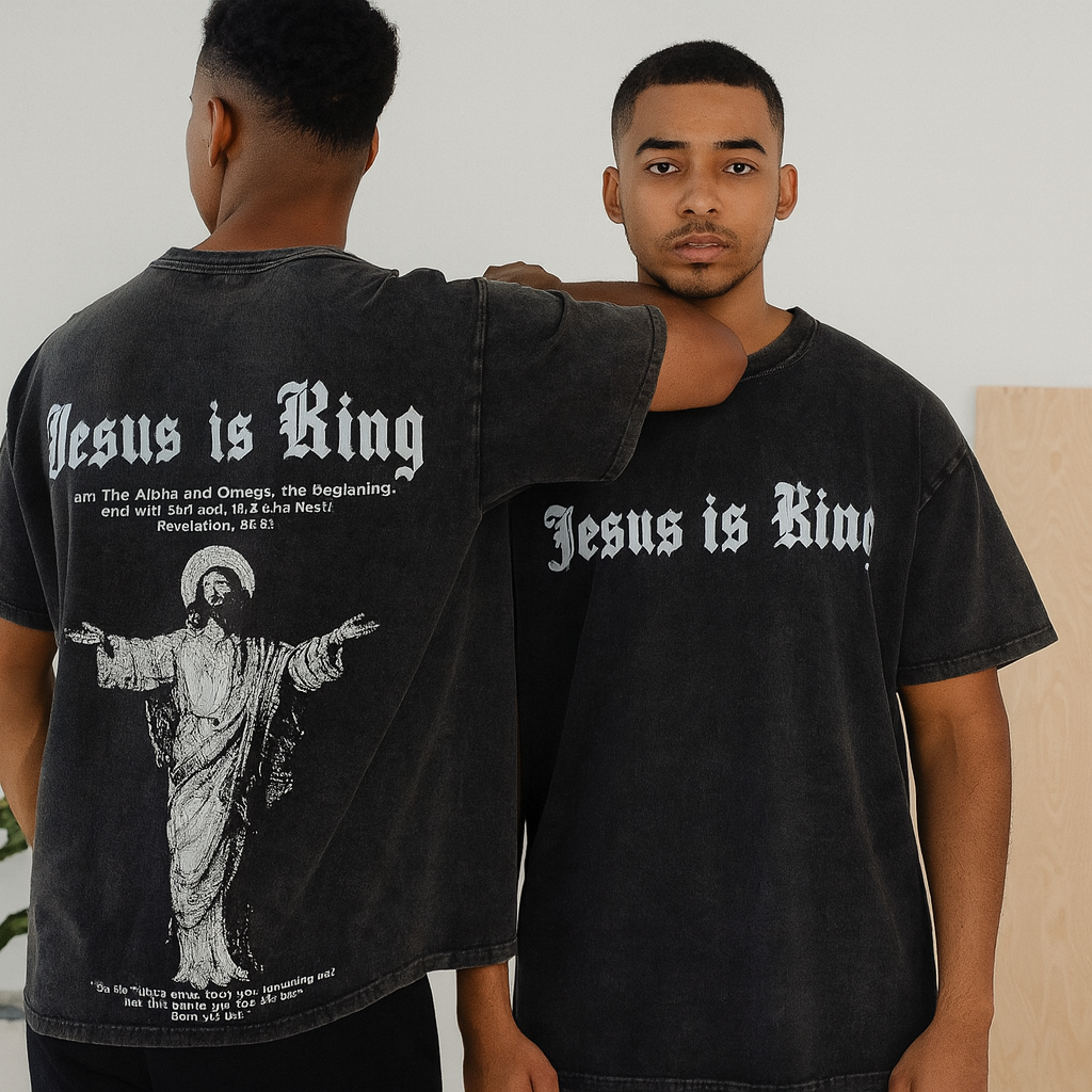 Jesus is King Vintage Washed Oversized T-shirt | Men's Edition