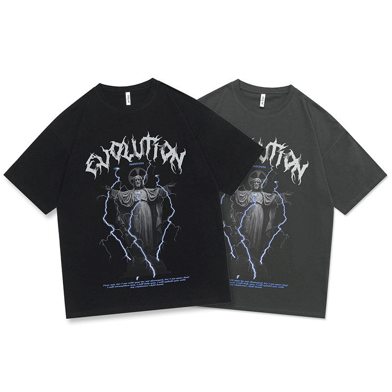 American Retro Jesus Print Short Sleeve T-shirt | Men's Edition