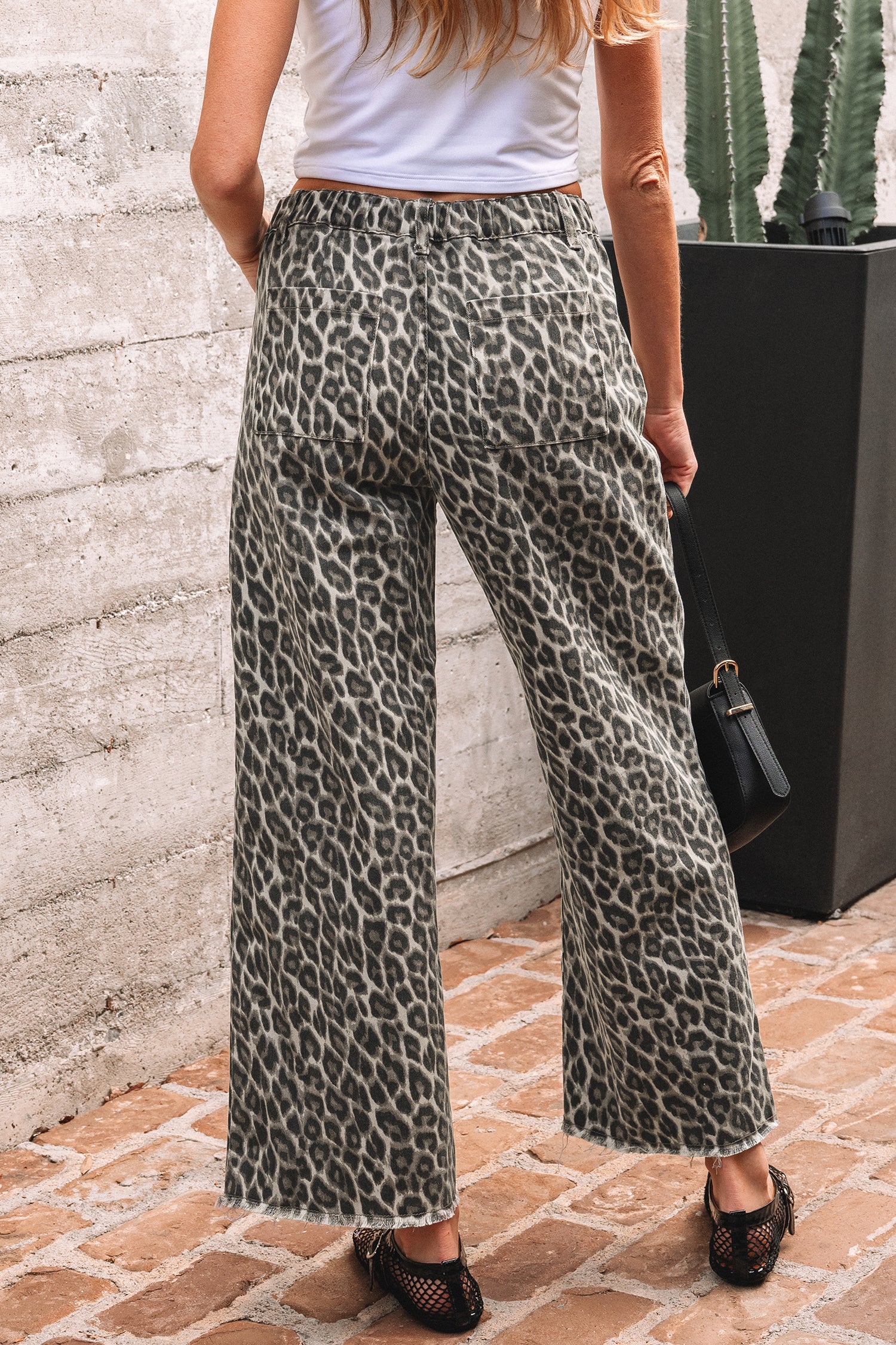 Yellow Leopard Straight Loose Leg Jeans